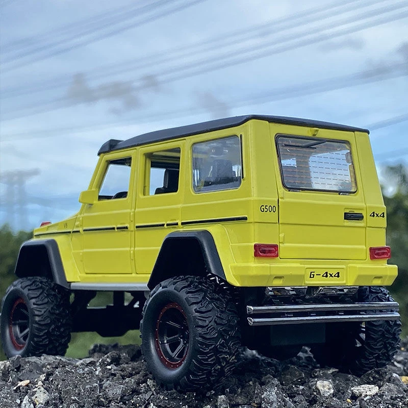 黄色奔驰G500合金汽车模型仿真声光回力越野儿童玩具收藏礼物摆件