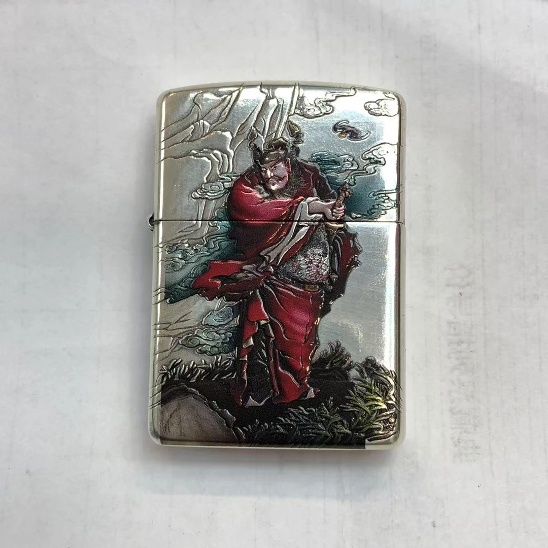 ZIPPO打火机162-DD盔甲浮雕彩绘钟馗004644