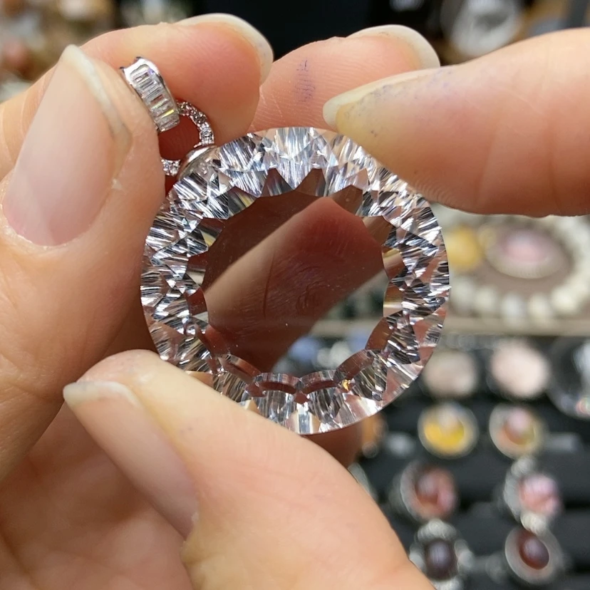 【闪购商品】水晶项链银S925镶嵌大*儿