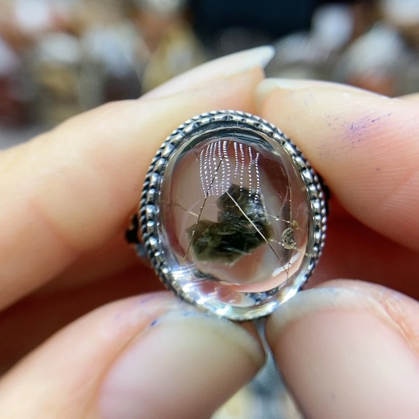 【闪购商品】水晶戒指银S925镶嵌橦**?