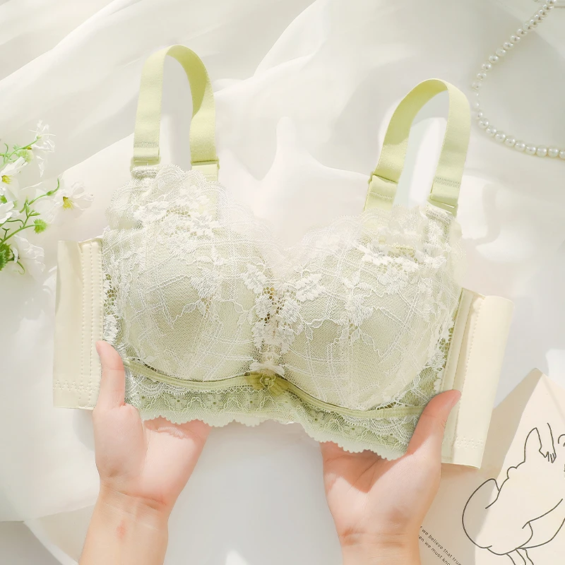 镇店之宝! 加厚蕾丝内衣女小胸聚拢平胸显大文胸无钢圈上托收副乳