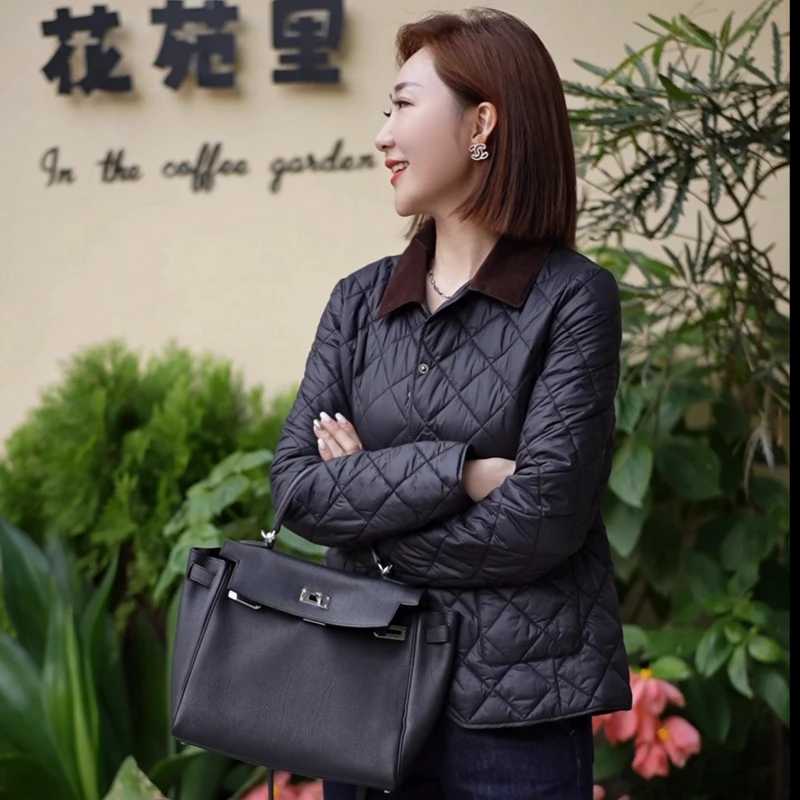 秋冬菱格棉服收腰显瘦气质极简冬天网红款外套QB025-TCJ404141