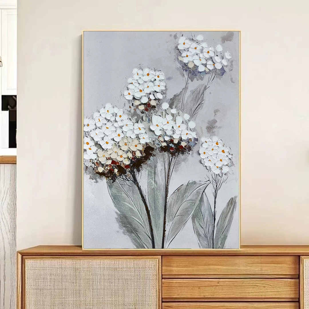 616-22 餐厅装饰画简约餐厅画手工油画立体卧室过道轻奢装饰画