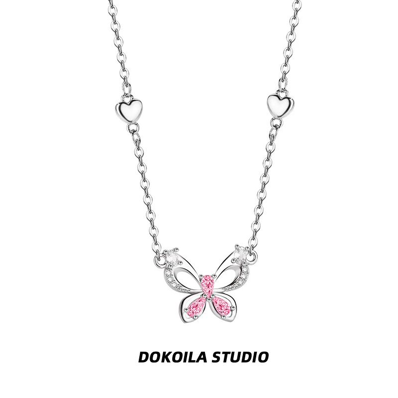 钛钢项链 DOKOILA 坠链镂空蝴蝶项链女高级感轻奢小众百搭锁骨链