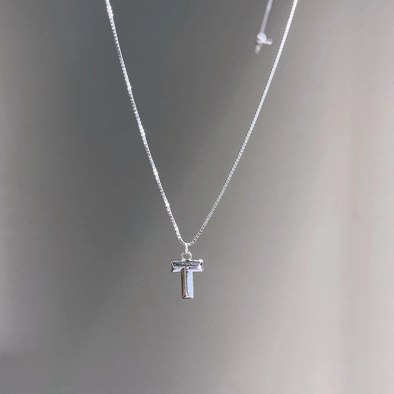 钛钢项链 DOKOILA 字母T项链女轻奢气质小众设计感英文吊坠锁骨链