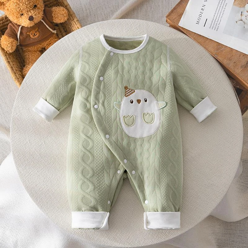 宝宝衣服冬季加厚男满月婴儿连体衣新生儿保暖内衣爬服女可爱