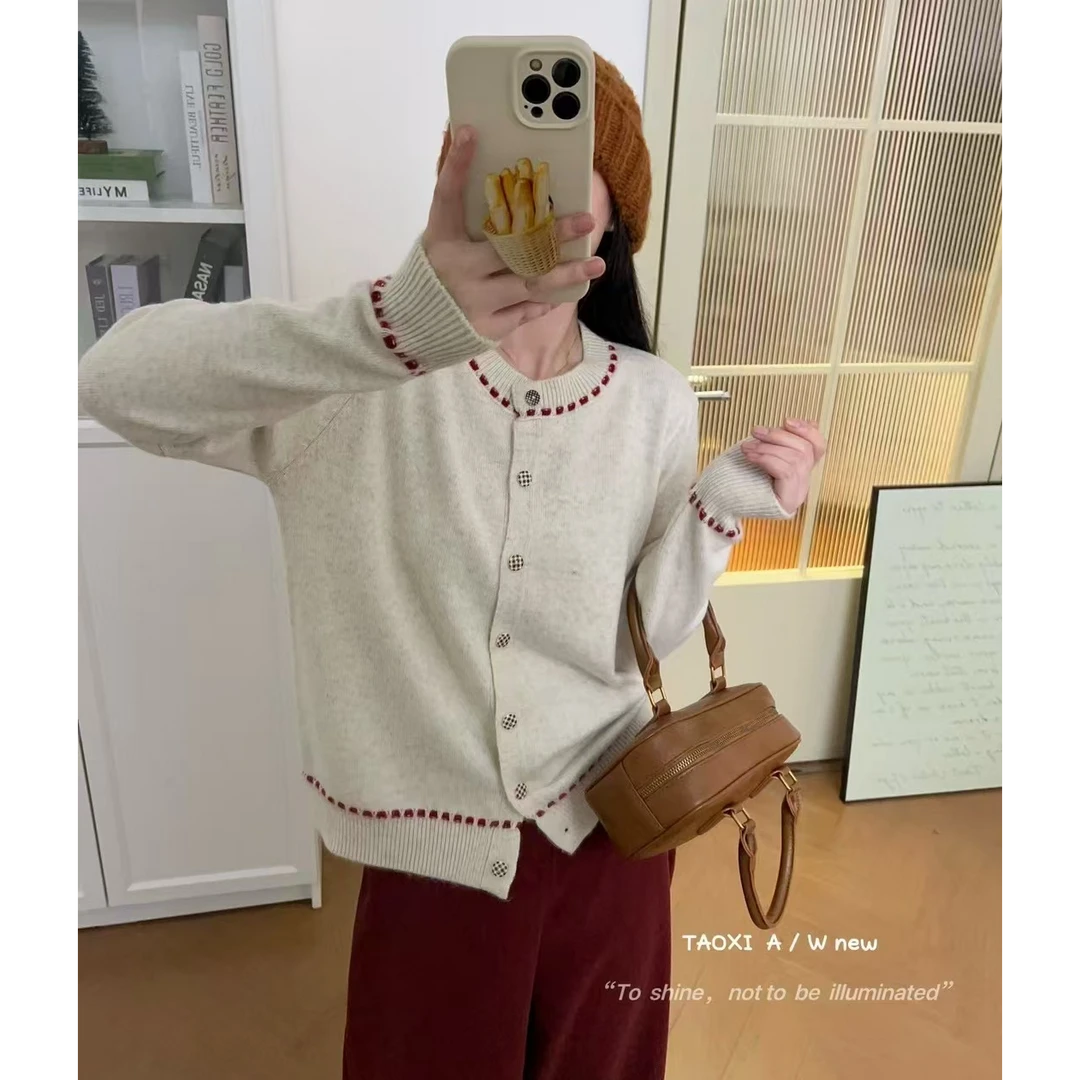 【晴姐】M1673 别致显瘦长袖针织开衫