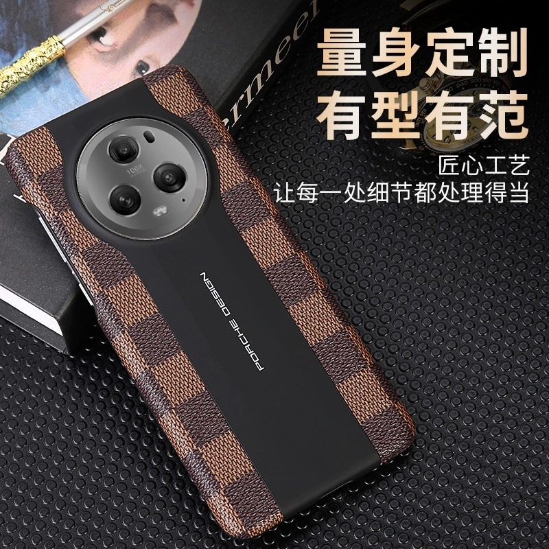 荣耀 magic5pro高档复古皮纹手机壳奢华新款magic5至臻版防摔男女