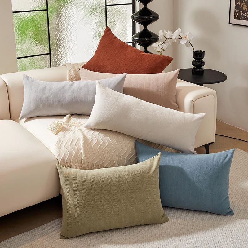 长条靠背垫沙发抱枕客厅靠枕套长方形含芯ins腰枕睡觉枕头雪尼尔