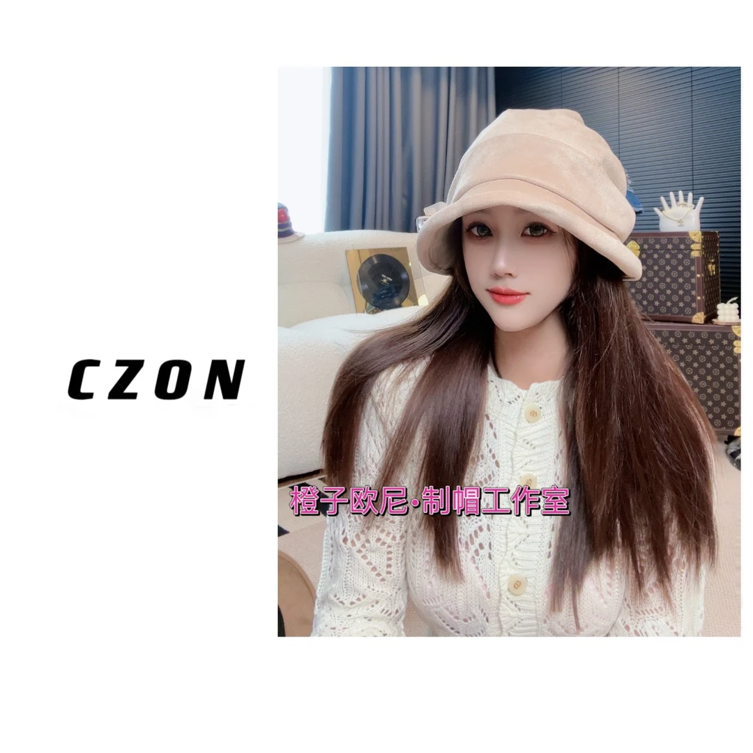 【橙子欧尼家】三合一版本麂皮绒素颜时髦百搭大头渔夫帽