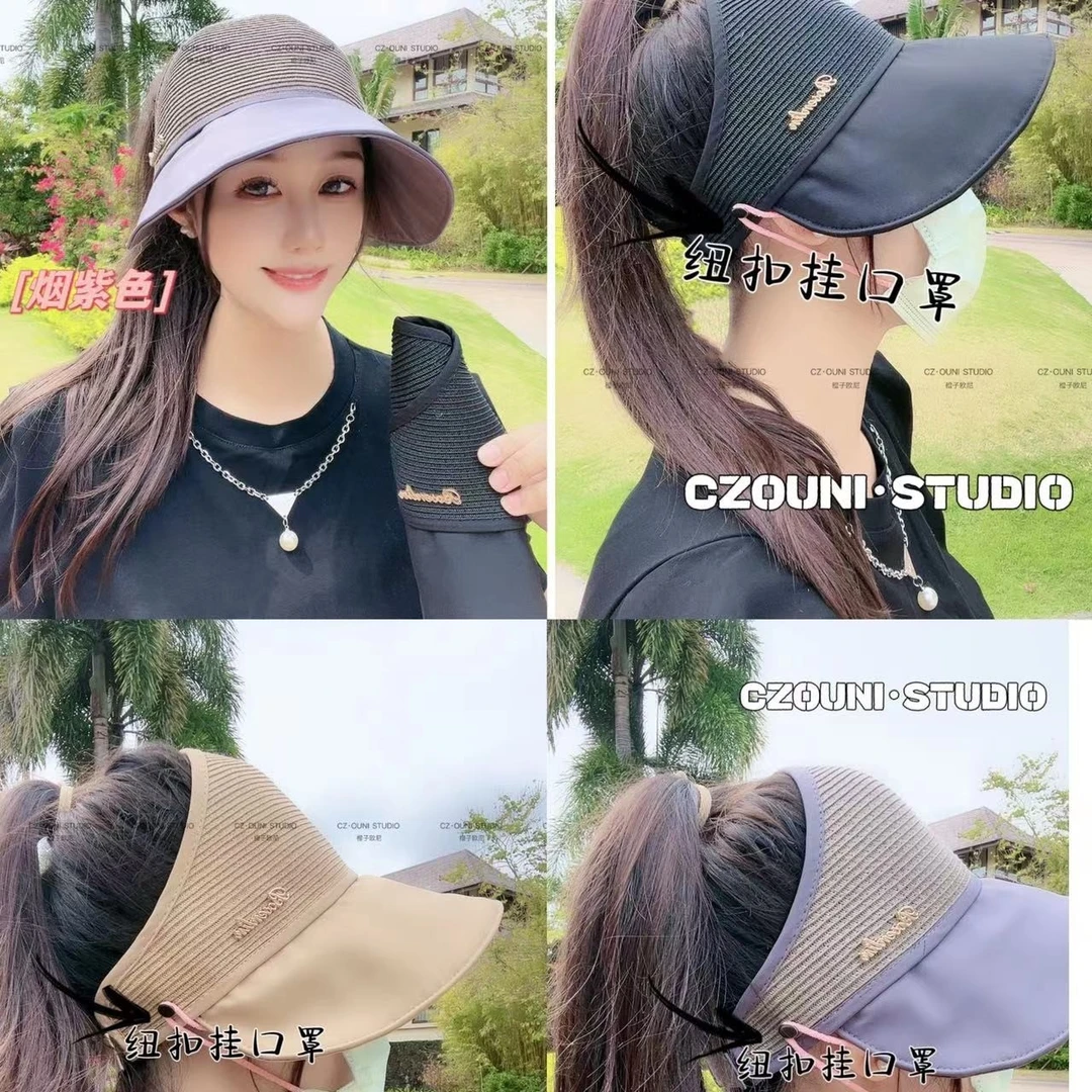 【橙子欧尼品牌】烟紫色升级版户外防晒鸭舌帽百搭挂口罩设计遮阳帽