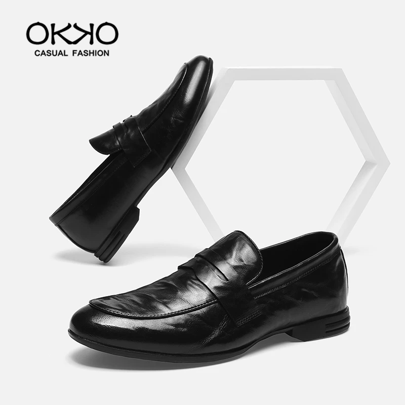 OKKO-cowhide series/8666【夏季新款】高端专柜品质轻奢休闲皮鞋