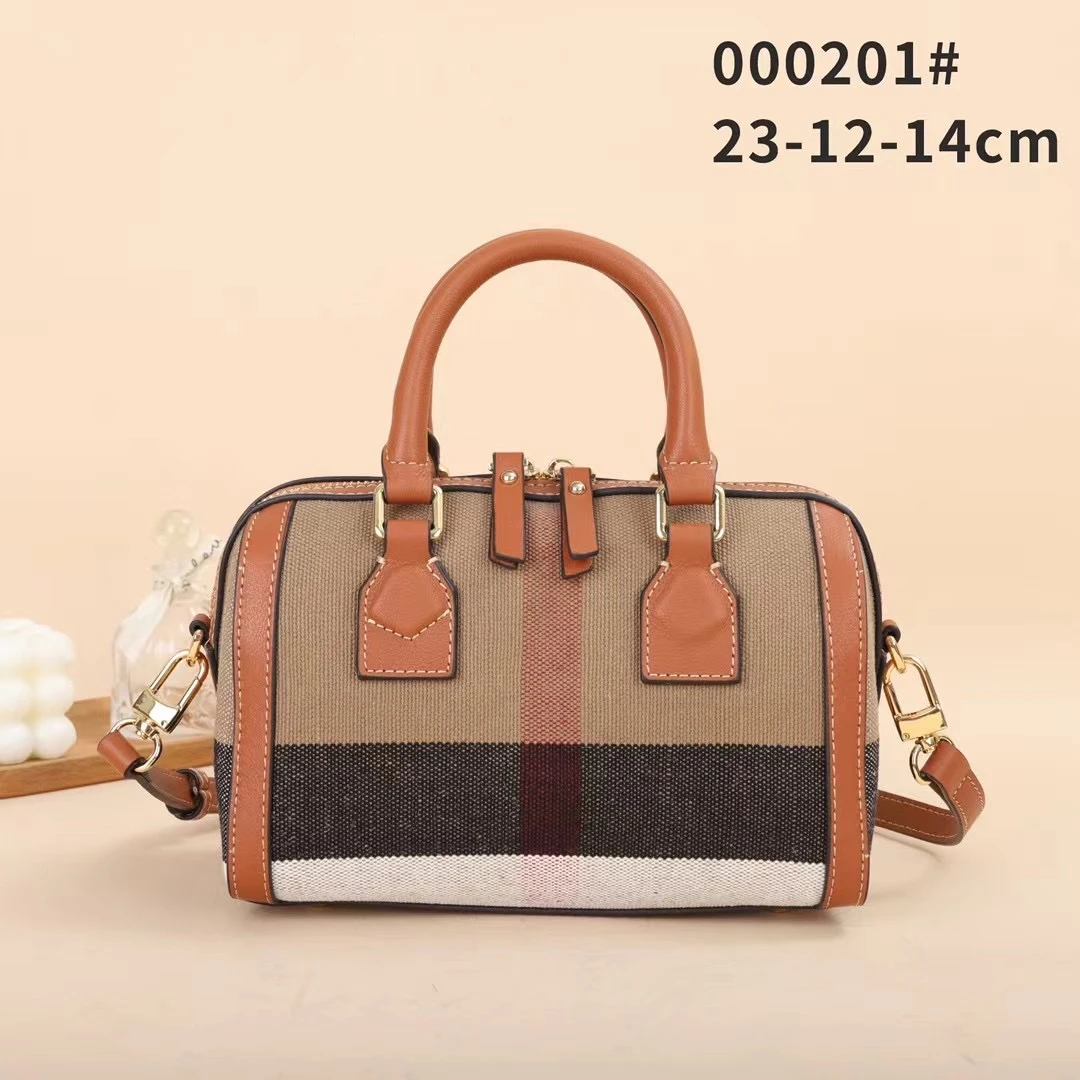 【B30】  经典黄麻复古波士顿枕头包