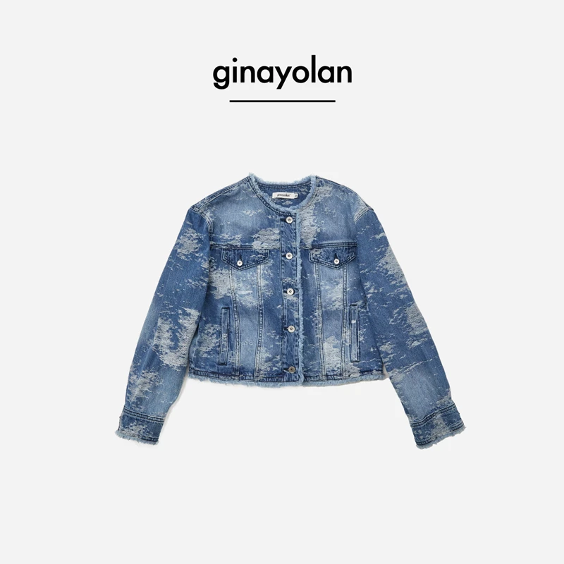 GINAYOLAN/瑾颜【牛仔系列】原创轻奢进口面料时尚休闲牛仔外套