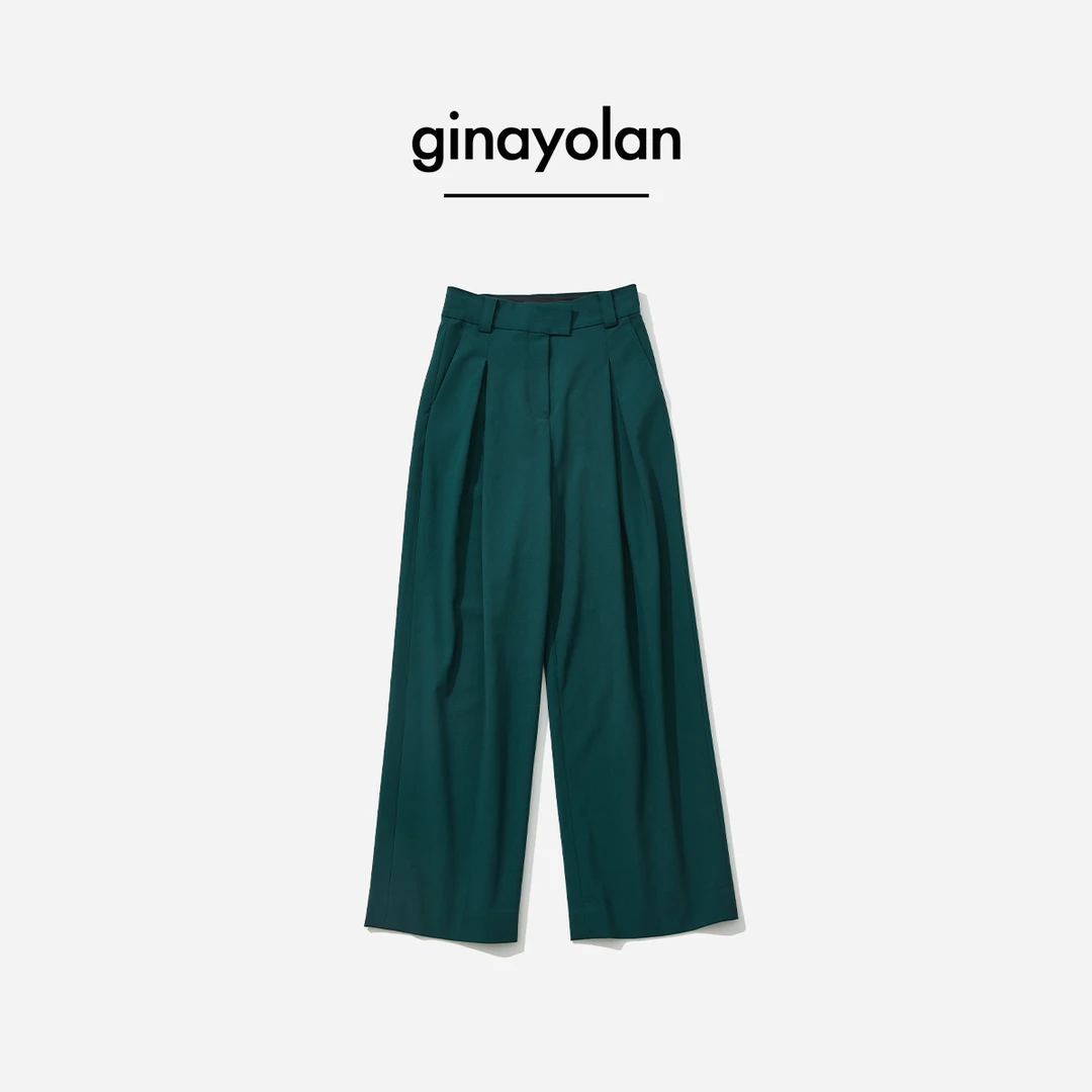 GINAYOLAN/瑾颜【设计师系列】意大利进口奢华面料时尚女士西装裤