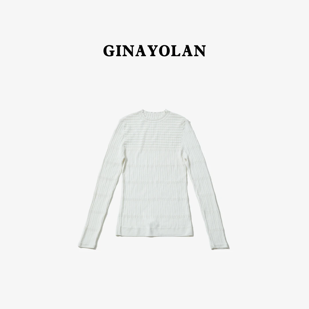 GINAYOLAN/瑾颜【设计师系列】意大利进口面料重工花式肌理真丝套头