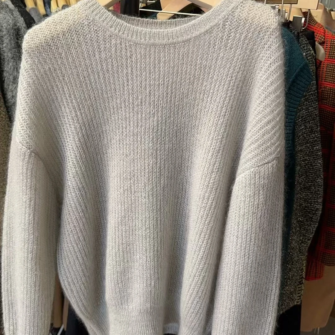 GINAYOLAN/瑾颜【奢系列】奢华丝马海亮葱细腻柔软秋冬长袖针织开衫