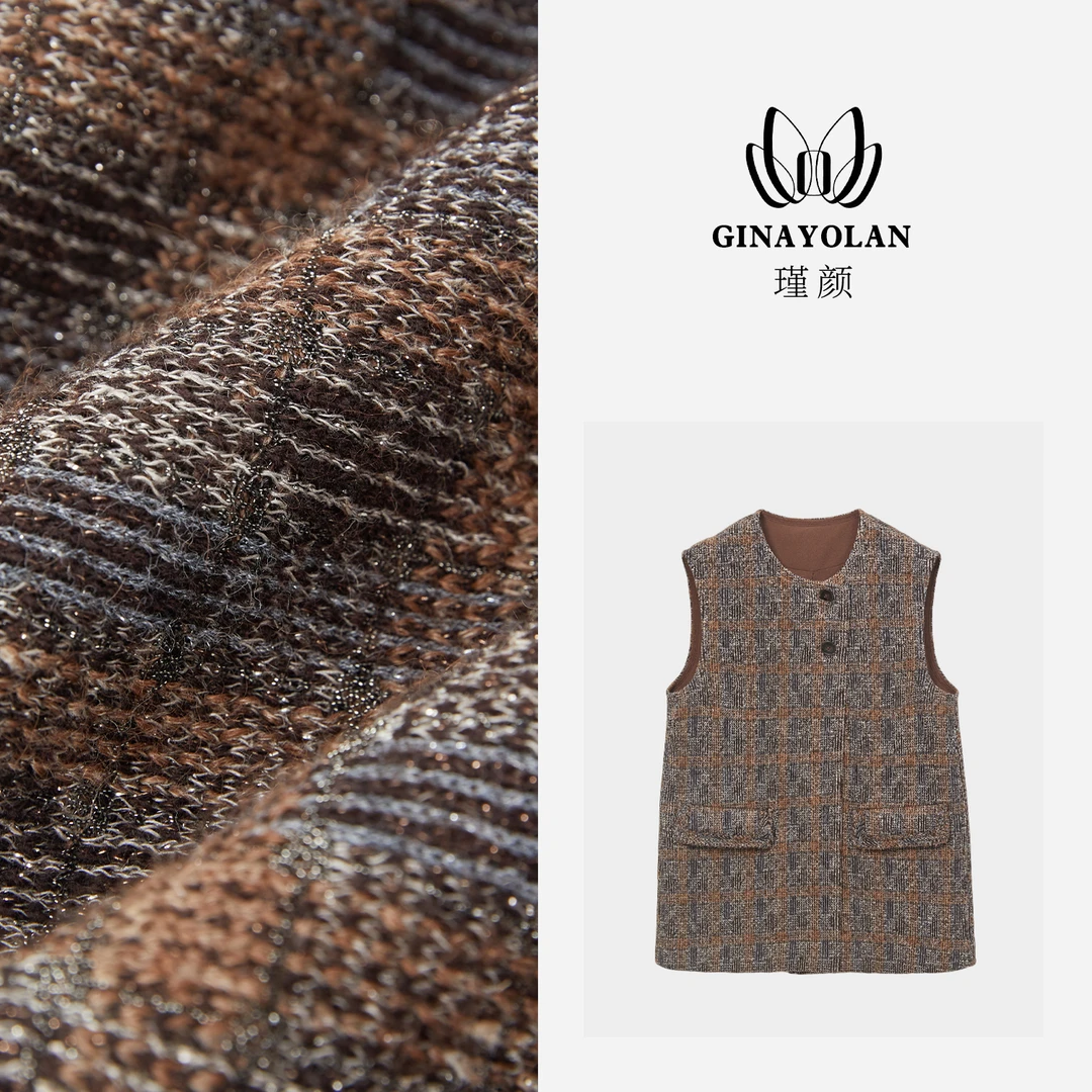 GINAYOLAN/瑾颜【古龙香水】意大利复古毛呢精致老钱小香风时尚马甲