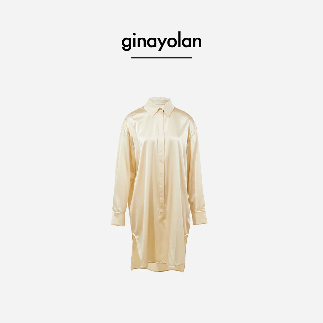 GINAYOLAN 瑾颜【设计师系列】意大利进口长款时尚19姆米真丝衬衫