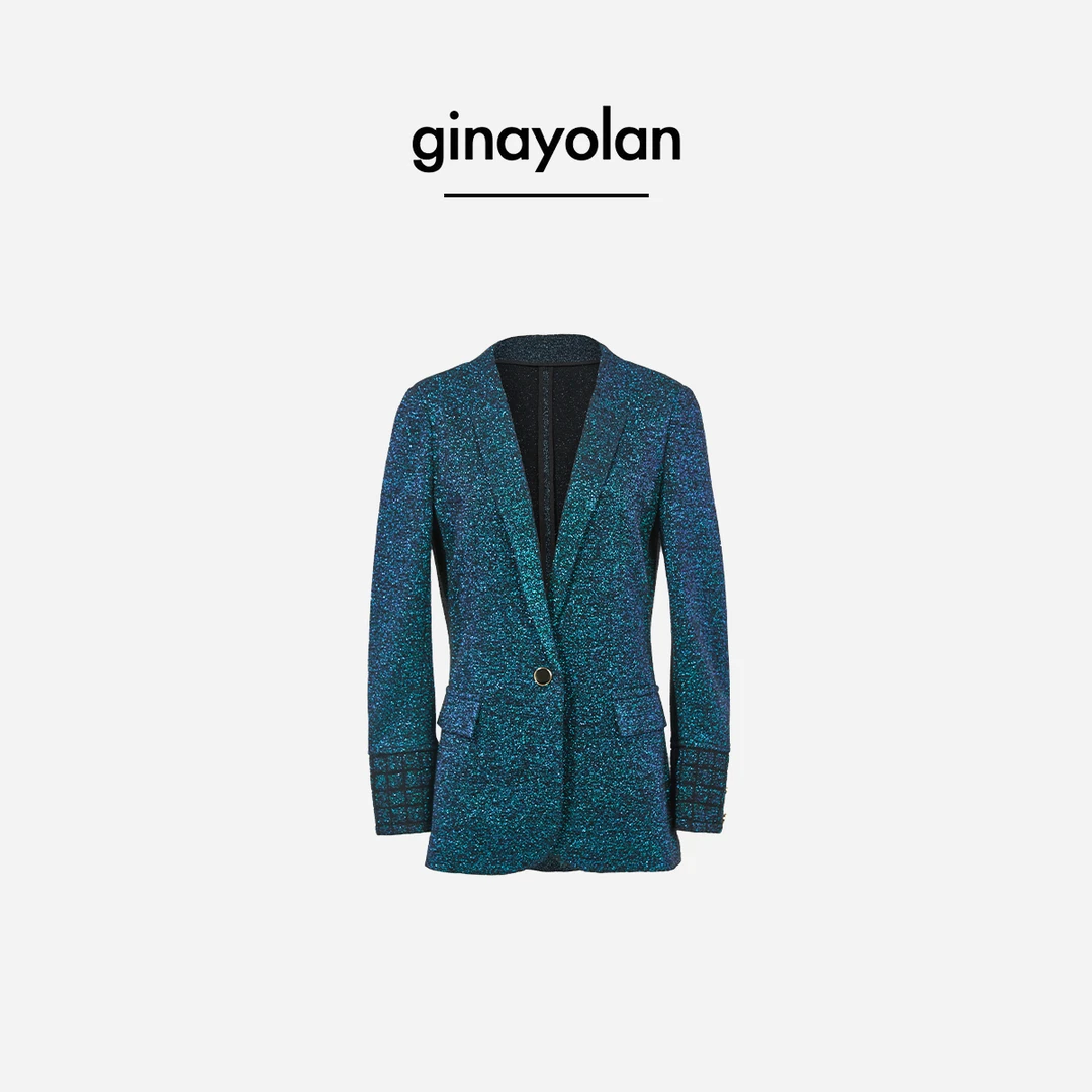 GINAYOLAN/瑾颜【百彩归来】亮闪气质法式西装高级感西装外套休闲女