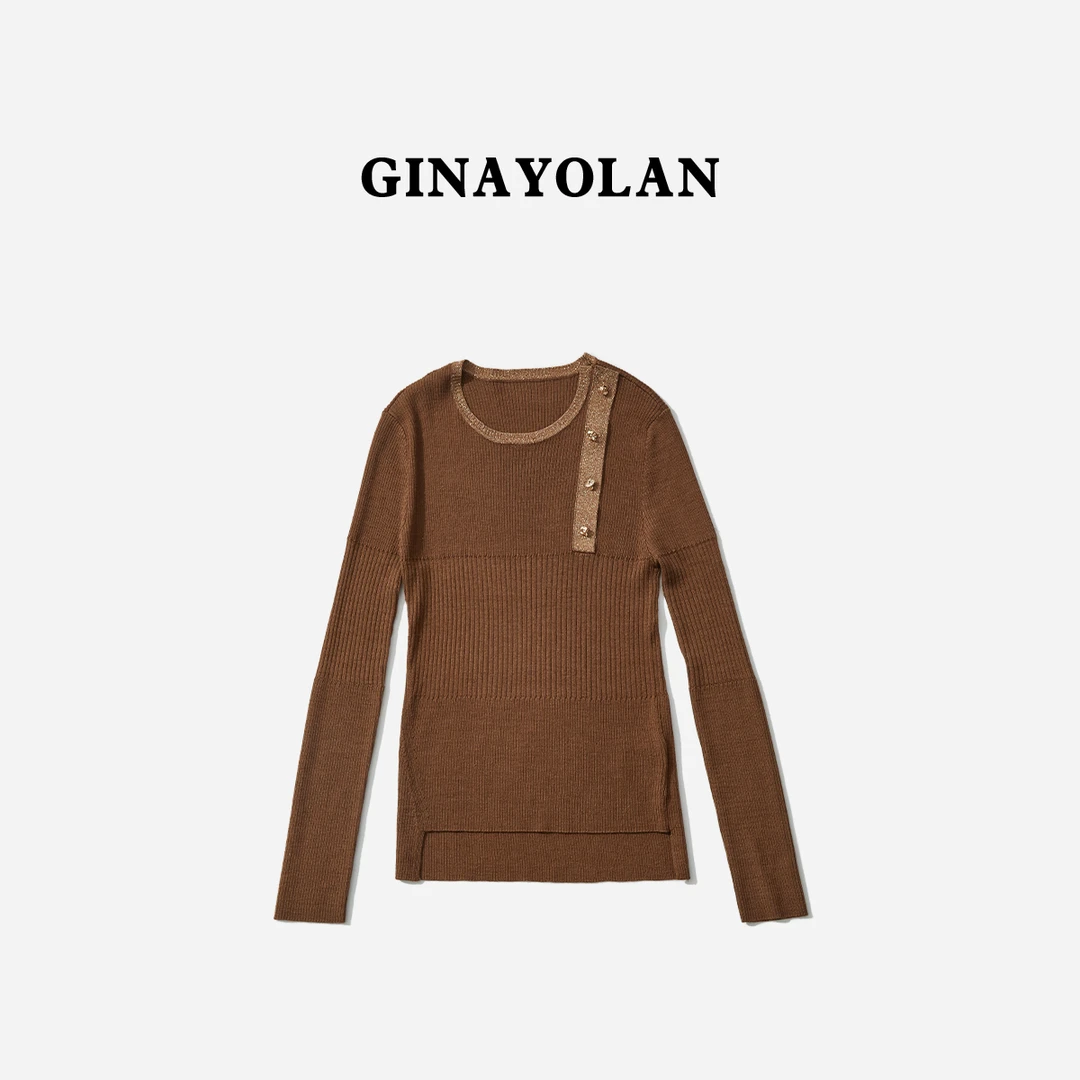 GINAYOLAN/瑾颜【设计师系列】意大利进口奢华面料秋冬针织打底