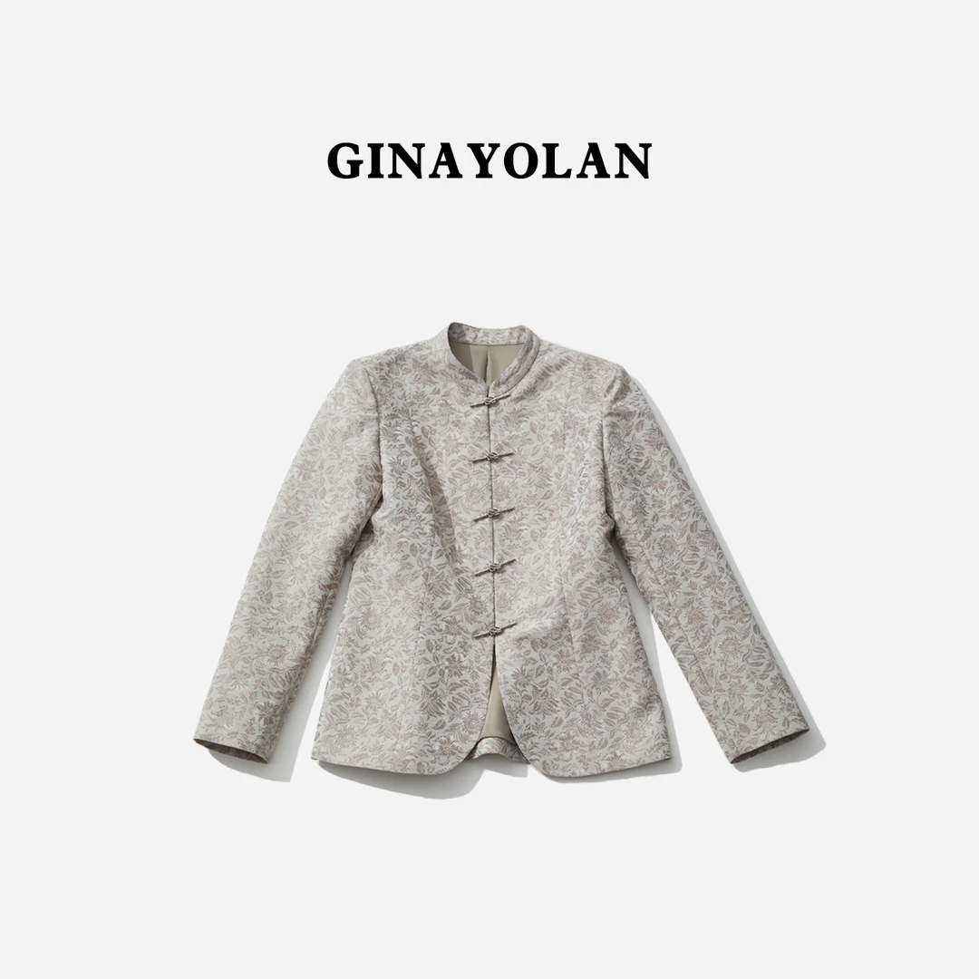 GINAYOLAN/ 瑾颜【重磅】原创设计经典奢华西装提花中国风中式复古