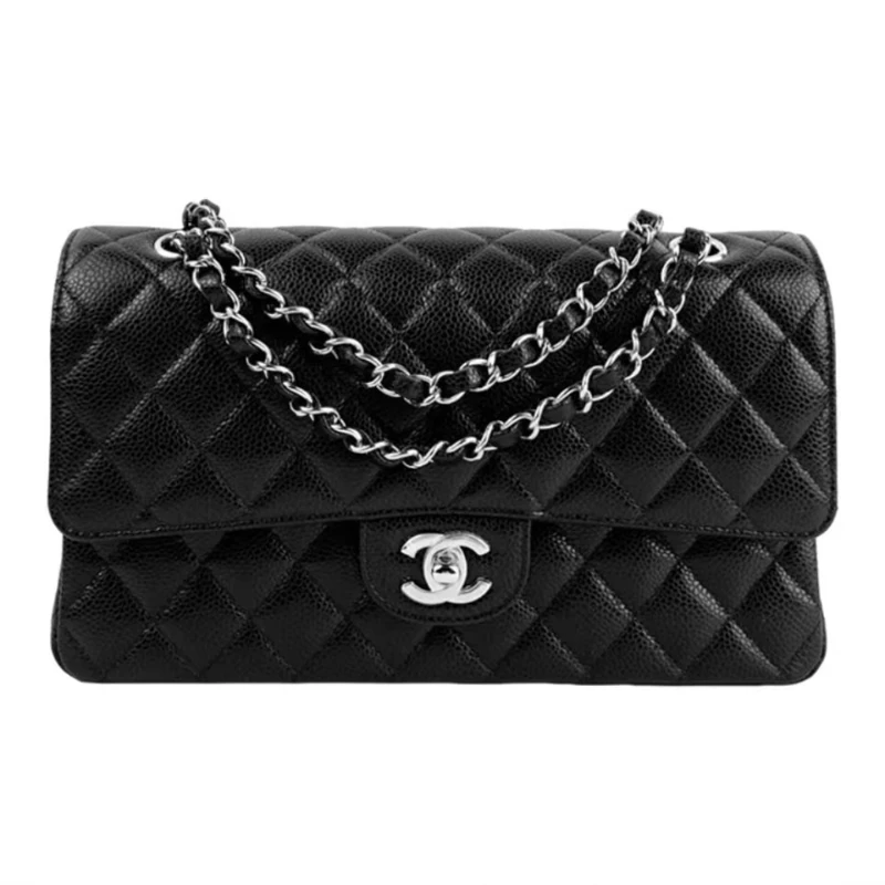全新未使用 Chanel/香奈儿 jumbo大号荔枝纹黑银时尚包 /JM6884