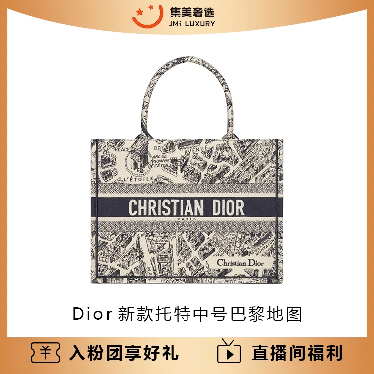 99新 DIOR/迪奥 Dior 新款托特中号巴黎地图时尚包/JM6412