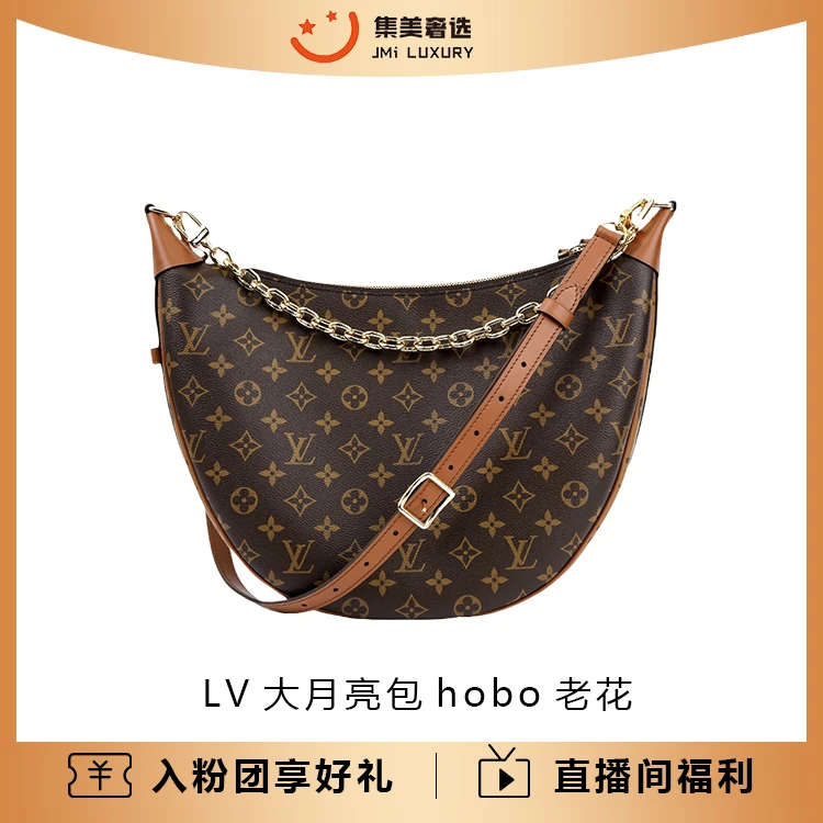全新未使用 LouisVuitton/路易威登 LV大月亮包hobo老花包/JM9399