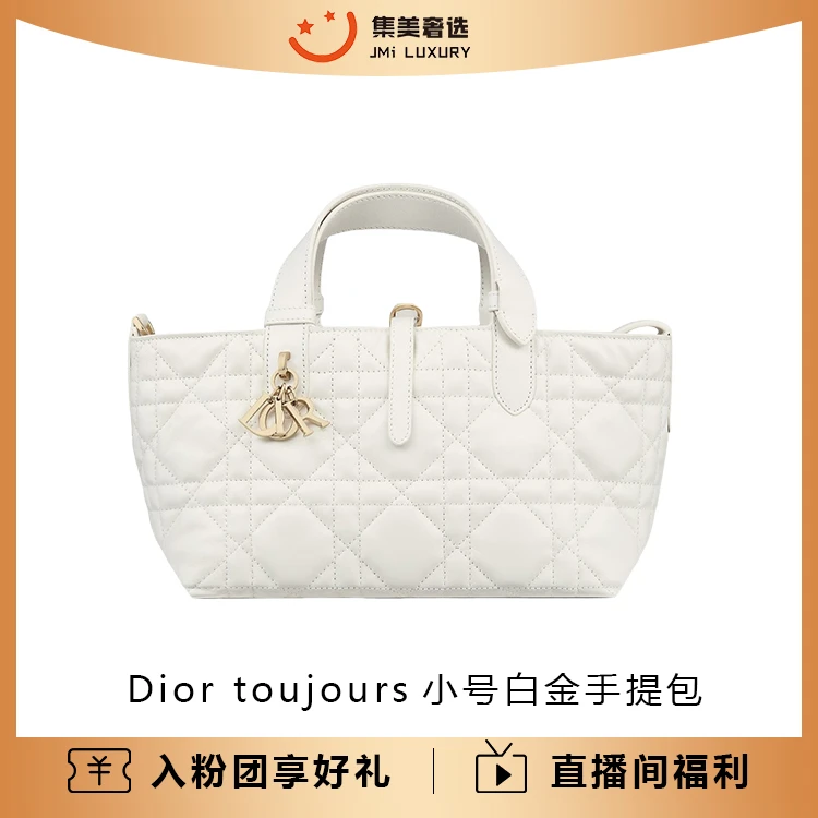 99新 DIOR/迪奥  Dior toujours小号白金手提时尚包/JM6842