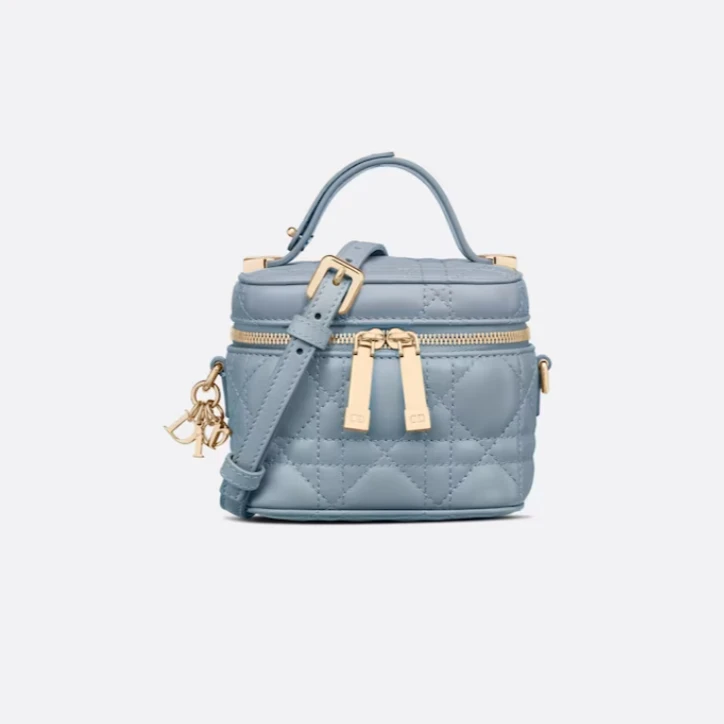 99新 DIOR/迪奥 Diorvanity mini化妆包雾霾蓝时尚包/JM5391