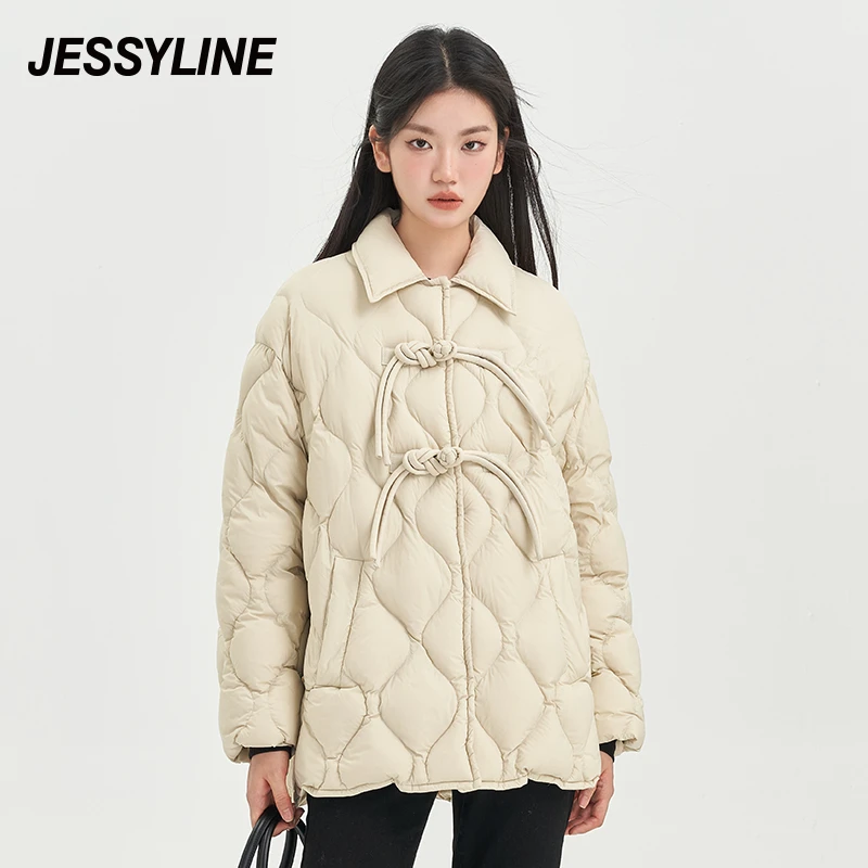 jessyline秋冬新品 杰茜莱黑科技抗菌防水防风羽绒服女 330208774