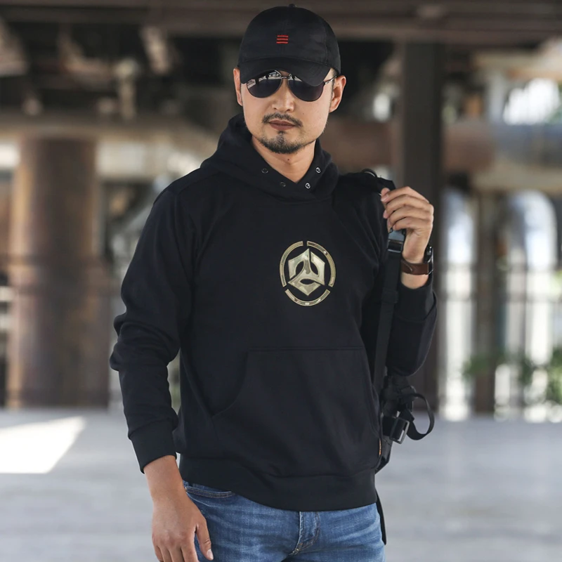 昂垦保暖摇粒绒战术卫衣外套内胆抓绒衣秋冬户外男士大码连帽风衣