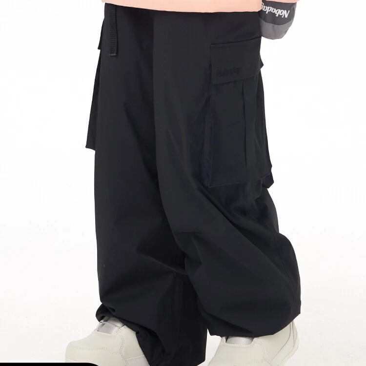 NOBADAY男女双单板滑雪裤情侣宽松专业防风防水户外小黑裤子14022