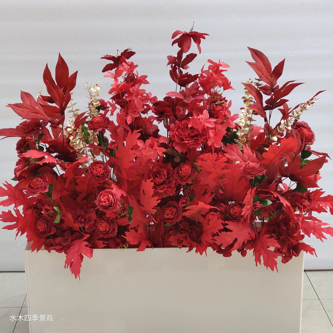 婚庆花排背景花台花装饰花堆成品定做桌花地排花各式样花艺布景花