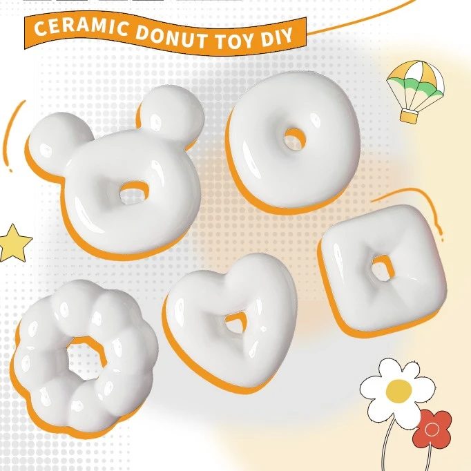 手绘DIY制作墙上立体挂画陶瓷甜甜圈家居摆件礼物