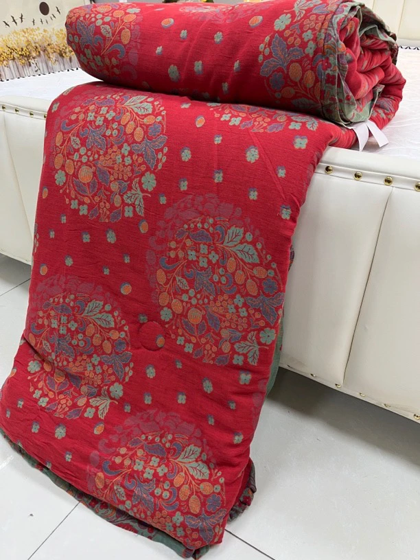 【花团锦簇】2米*2.3米纯棉双层纱大豆被春秋被