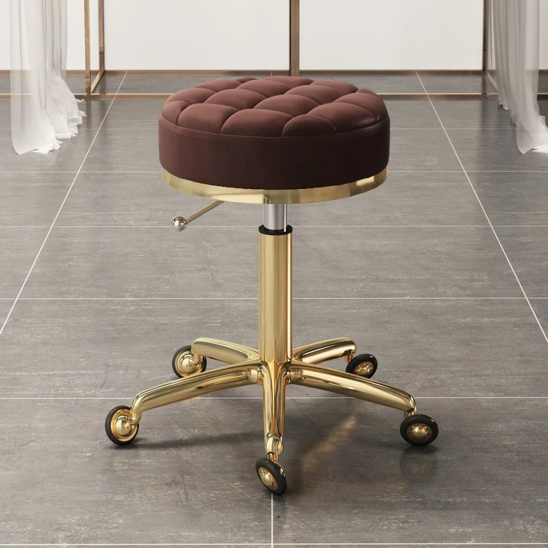 理发店剪发椅大工凳旋转升降圆凳子家用滑轮美发店发廊专用美容凳