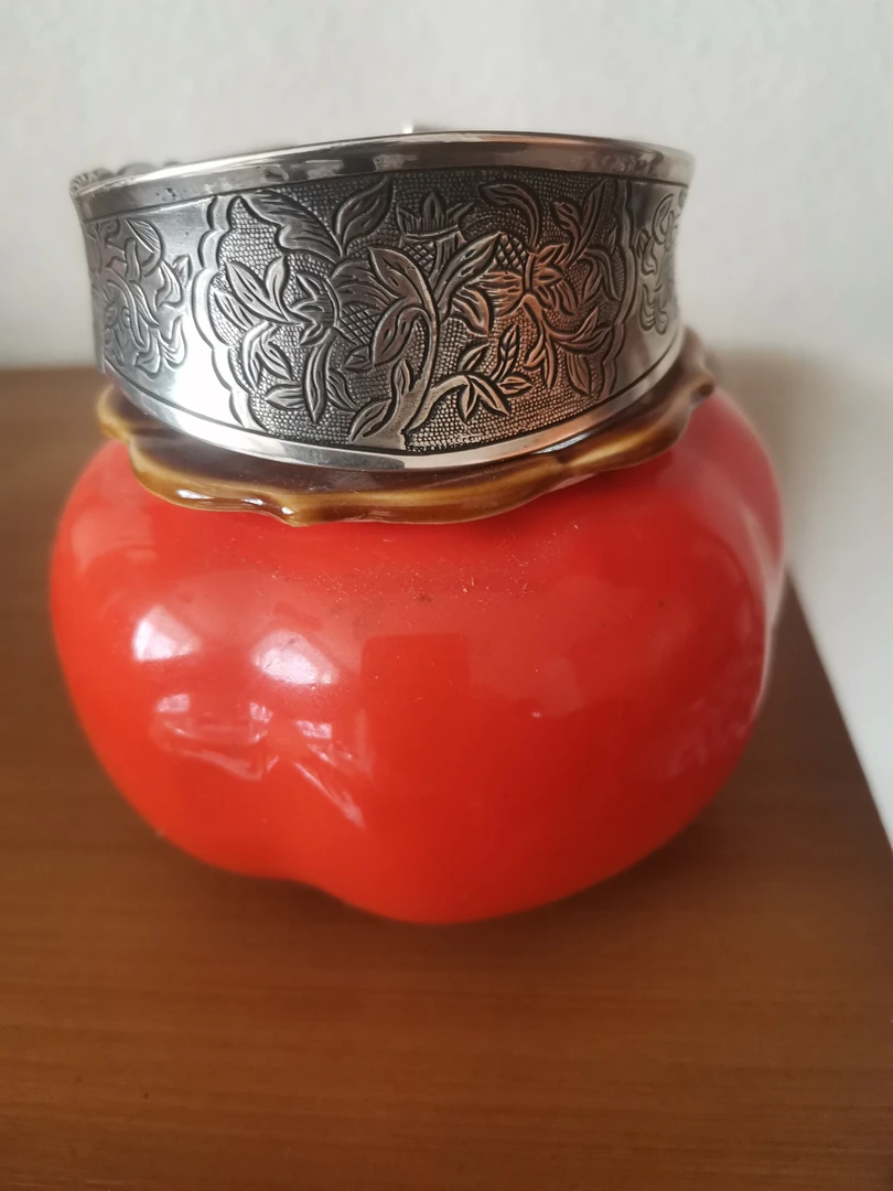足银手镯 （乐乐银饰）足银手工复古马鞍手镯