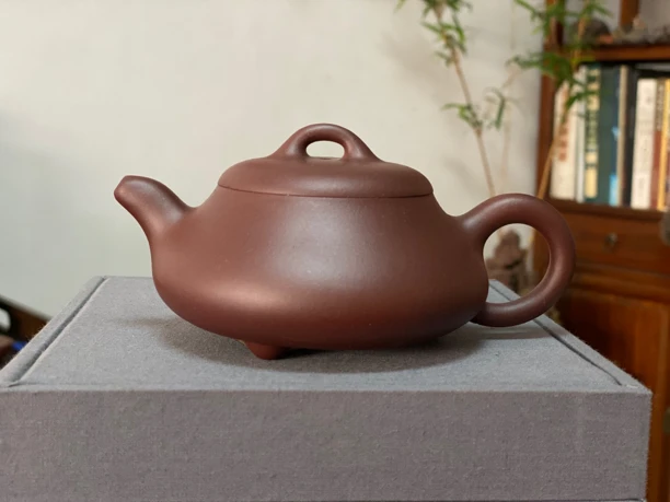 宜兴原矿紫砂壶 汉棠石瓢 半手制260ml 原矿紫泥泥料手工制作