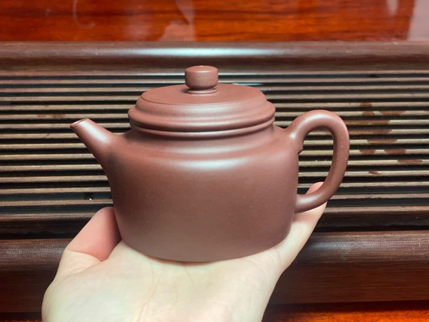 宜兴原矿紫砂壶德钟壶半手制（150毫升）原矿紫泥泥料