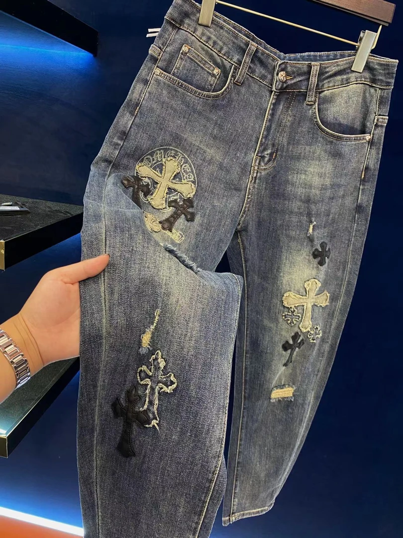 男士牛仔裤2025秋冬新款潮牌修身小脚美式复古百搭休闲长裤U91810