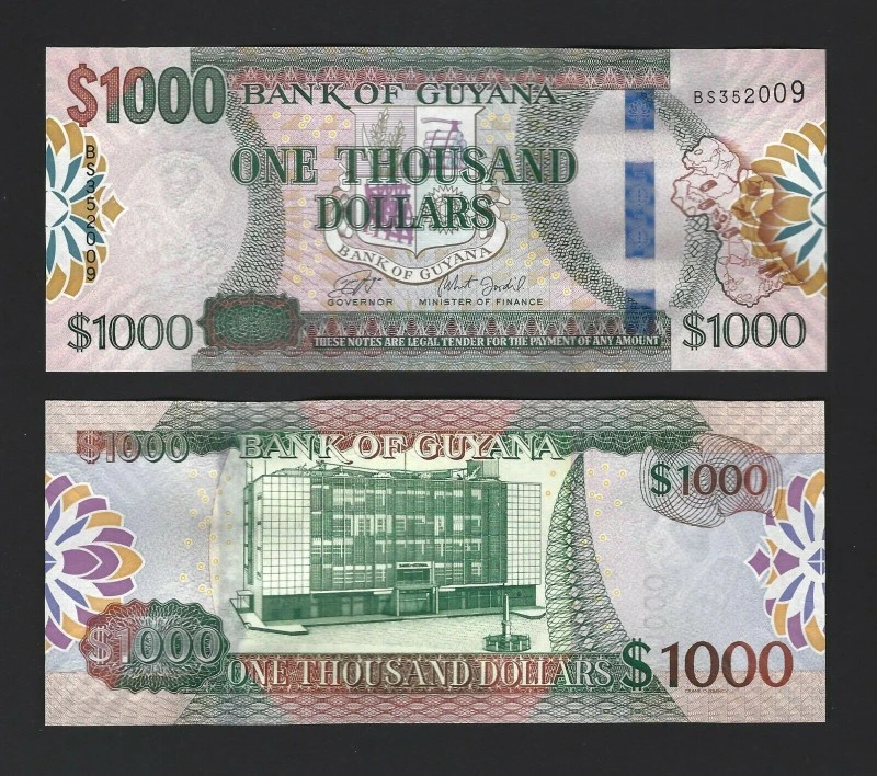 全新UNC 圭亚那1000元 2019年 美洲钱币外币收藏保真
