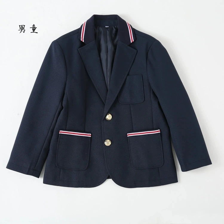 儿童小西装校服英伦学院男女童小学生藏青制服外套休闲学院风