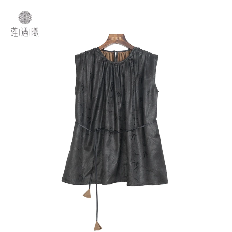 竹影提花缎女式中国风上衣莲遇曦时装1a67643