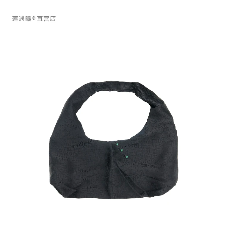 【莲遇曦】桑蚕丝 黑色侘寂 休闲包 32C331