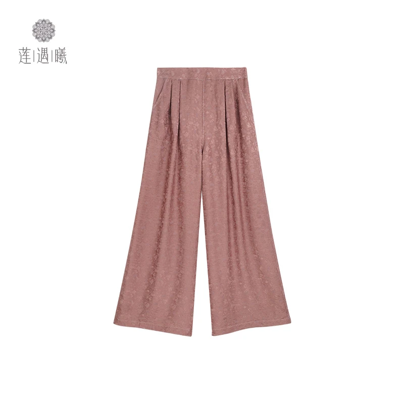 薄墨透孔罗女式中国风裤子莲遇曦时装2c112671