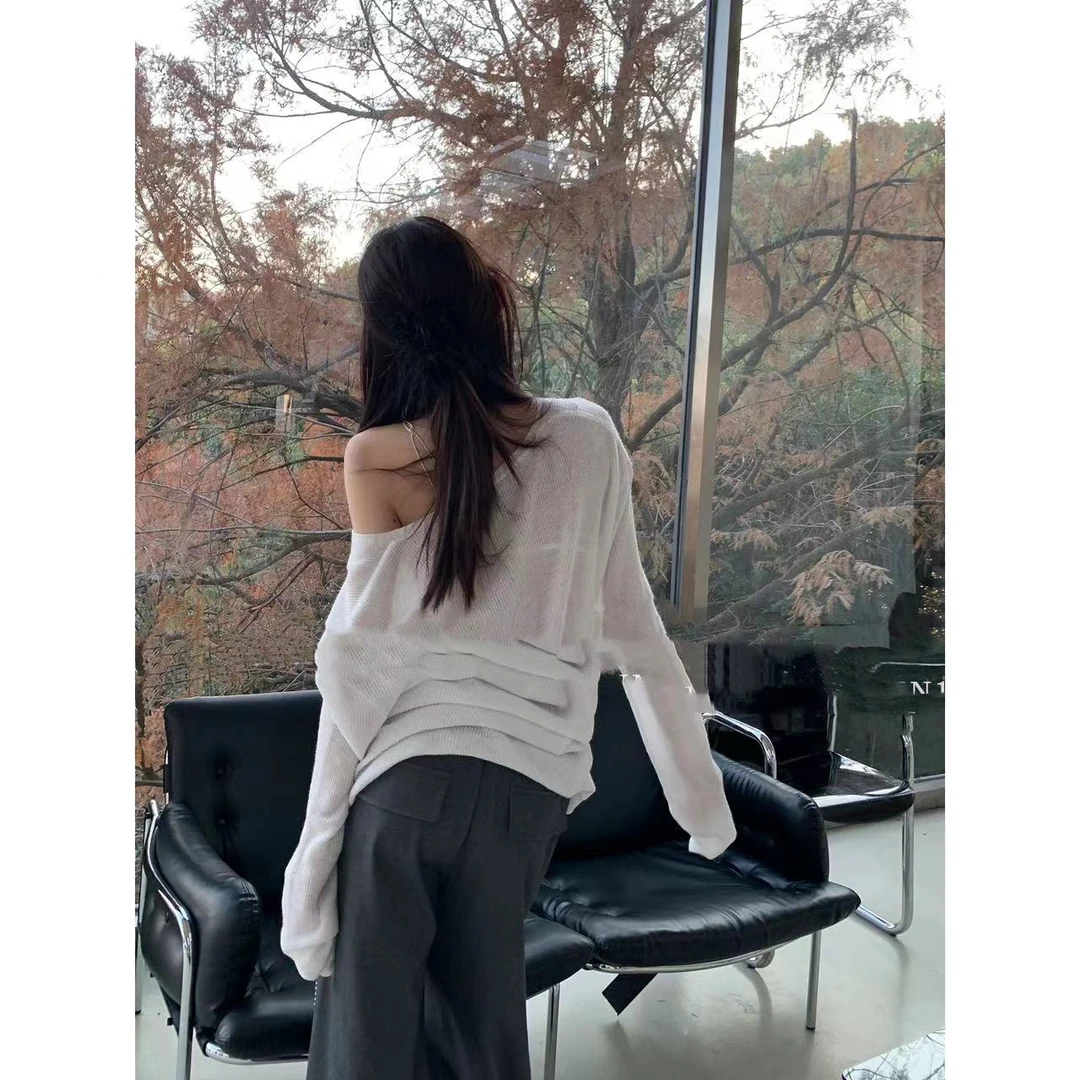 徐秋阳 薄雾 显瘦长袖时尚休闲轻薄简约上衣2663
