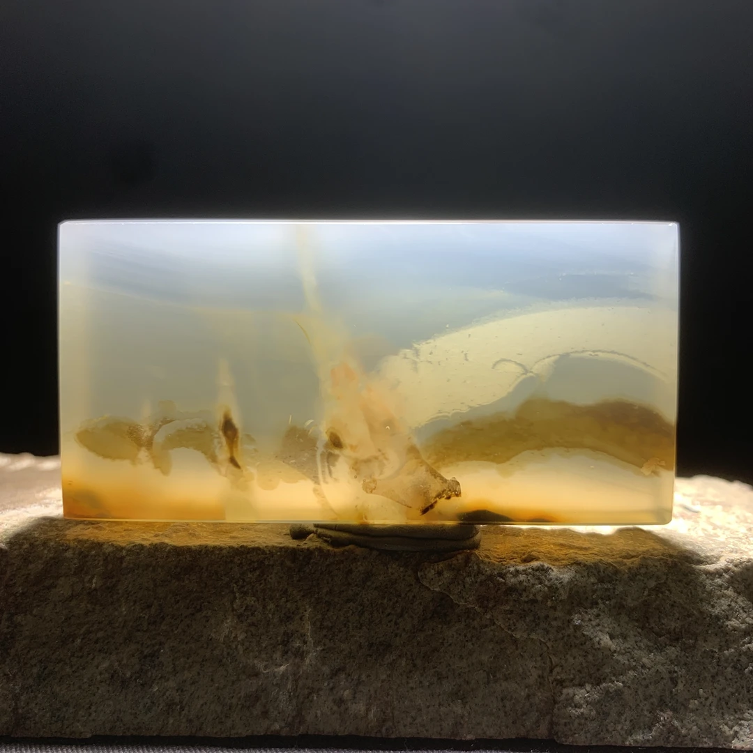 海洋玉髓 尺寸长6.7*宽3.3*厚1.2cm 小摆件