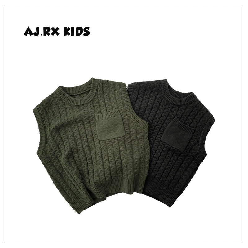 【小首尔】【现货】秋装儿童麻花休闲套头毛衣马甲HCXZ3076